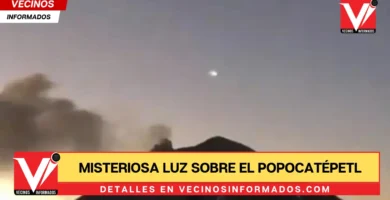 Misteriosa luz sobre el Popocatépetl