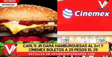 Carl’s Jr dará hamburguesas al 2×1 y Cinemex boletos a 29 pesos el 29 de febrero