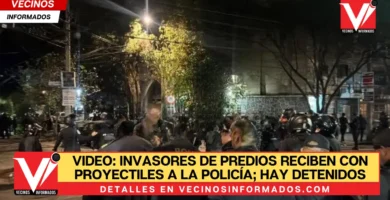 VIDEO: Invasores de predios reciben con proyectiles a la policía; hay detenidos