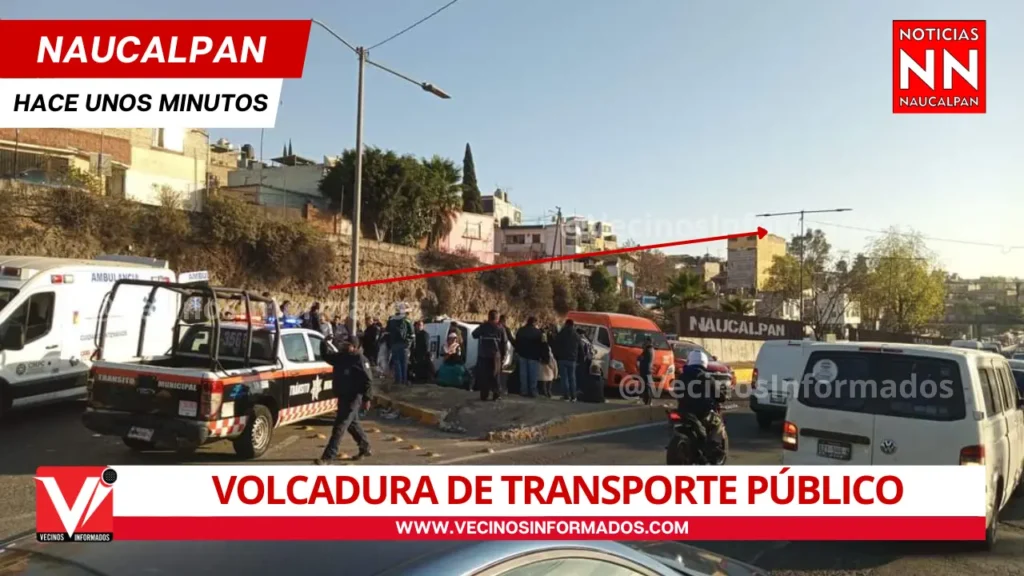 Volcadura de transporte público deja varios lesionados en Naucalpan