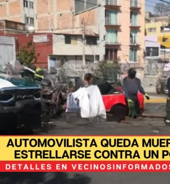 Automovilista queda muerto al estrellarse contra un poste