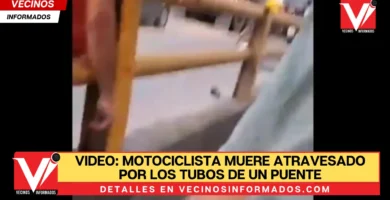 VIDEO: Motociclista muere atravesado por los tubos de un puente