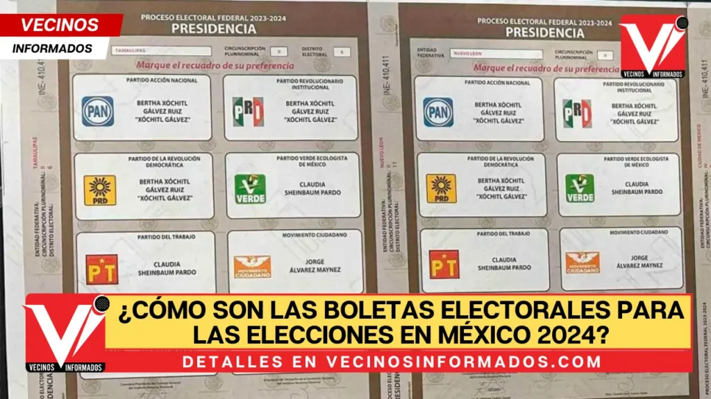 ¿Cómo son las boletas electorales para las elecciones en México 2024?