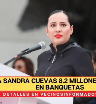 Tira Sandra Cuevas 8.2 millones de pesos en banquetas