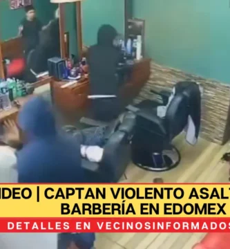 VIDEO | Captan violento asalto a una barbería en Edomex