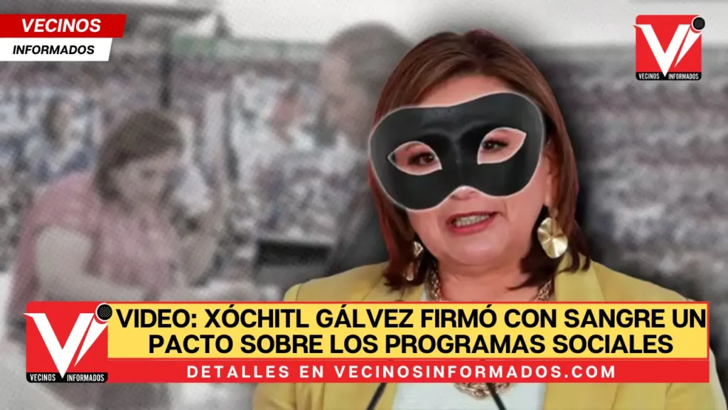 VIDEO: Xóchitl Gálvez firmó con sangre un pacto sobre los programas sociales