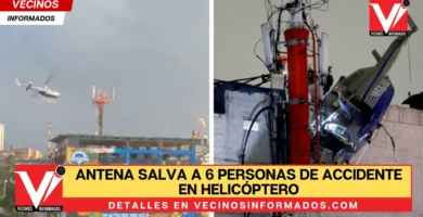 Antena salva a 6 personas de accidente en helicóptero