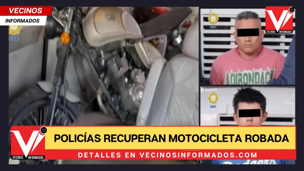 POLICÍAS RECUPERAN MOTOCICLETA ROBADA