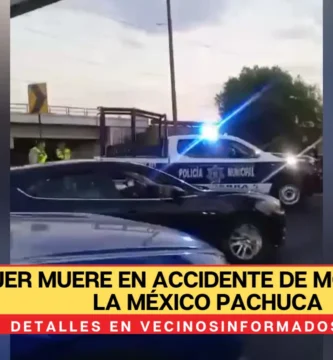 Mujer muere en accidente de moto sobre la México Pachuca