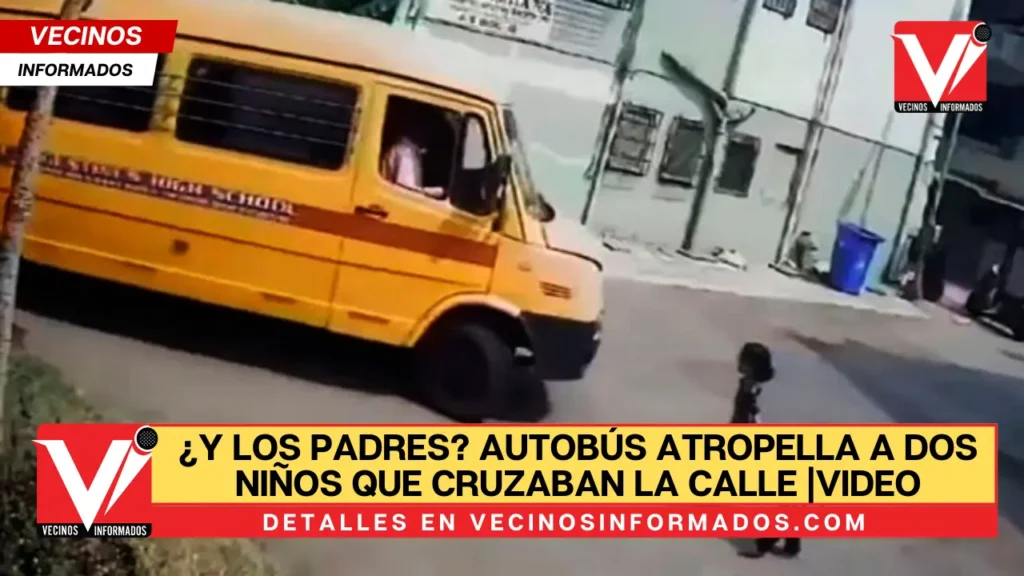 ¿Y los padres? Autobús atropella a dos niños que cruzaban la calle |VIDEO