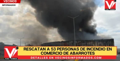 Rescatan a 53 personas de incendio en comercio de abarrotes en Tamaulipas [Fotos]