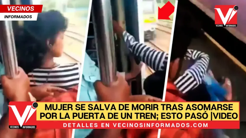 Mujer se salva de morir tras asomarse por la puerta de un tren; esto pasó |VIDEO