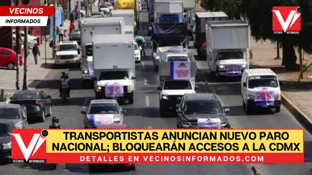 Transportistas anuncian nuevo paro nacional; bloquearán accesos a la CDMX