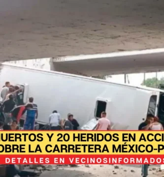 Al menos 3 muertos y 20 heridos en accidente vial sobre la carretera México-Pirámides