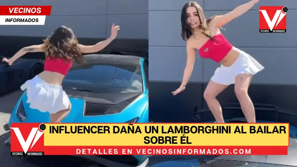 Influencer daña un Lamborghini al bailar sobre él