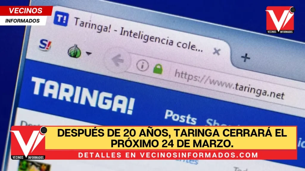 Después de 20 años, Taringa cerrará el próximo 24 de marzo.