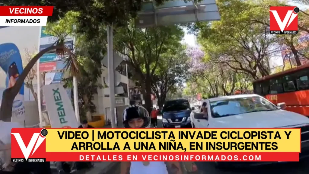 VIDEO | Motociclista invade ciclopista y arrolla a una niña, en Insurgentes