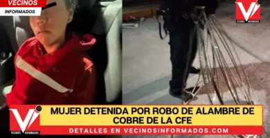 Mujer detenida por robo de alambre de cobre de la CFE en Tecámac