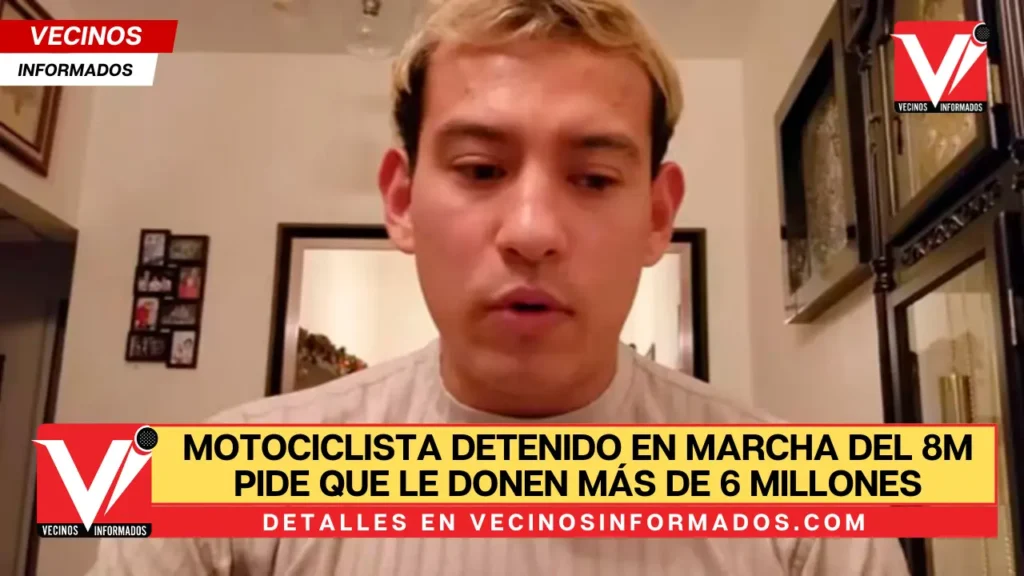 VIDEO Abraham Presilla, Motociclista detenido en marcha del 8M pide que le donen más de 6 millones de pesos