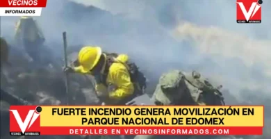 Fuerte incendio genera movilización en parque nacional de Edomex
