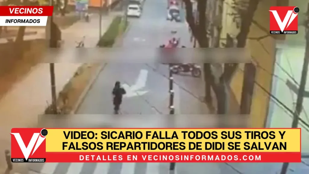 VIDEO: Sicario falla todos sus tiros y falsos repartidores de Didi se salvan