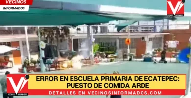 VIDEO | Terror en escuela primaria de Ecatepec: Puesto de comida arde en llamas durante una kermes en festival de primavera