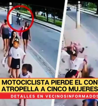 Motociclista pierde el control y atropella a cinco mujeres; video indigna a redes