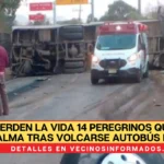 Pierden la vida 14 peregrinos que iban a Chalma tras volcarse autobús en Edomex