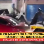 Mujer impacta su auto contra grúa de tránsito tras querer escapar de un operativo en CDMX