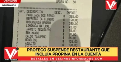 Profeco suspende restaurante que incluía propina en la cuenta