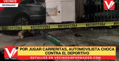 Por jugar carreritas, automovilista choca contra el deportivo del IMSS en Av. Politécnico en la Gustavo A. Madero