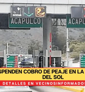 Suspenden cobro de peaje en la Autopista del Sol