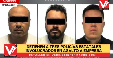 Detienen a tres policías estatales involucrados en asalto a empresa del Edomex