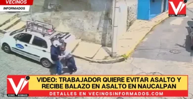 VIDEO: Trabajador quiere evitar asalto y recibe balazo en asalto en Naucalpan