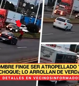 Hombre finge ser atropellado y provoca choque; lo arrollan de verdad |VIDEO