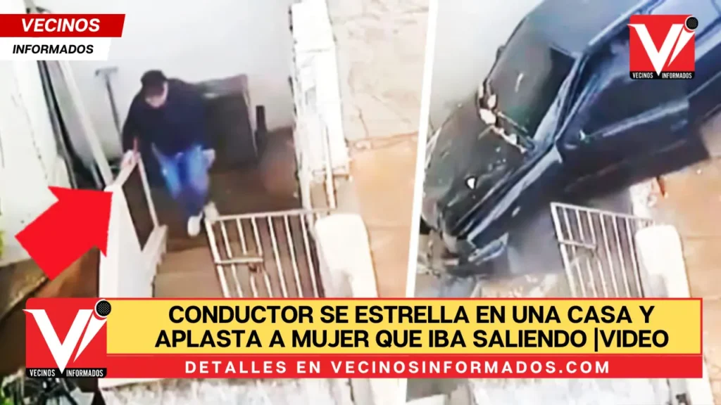 Conductor se estrella en una casa y aplasta a mujer que iba saliendo |VIDEO