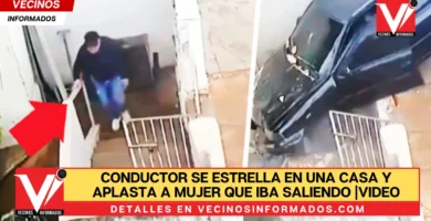 Conductor se estrella en una casa y aplasta a mujer que iba saliendo |VIDEO