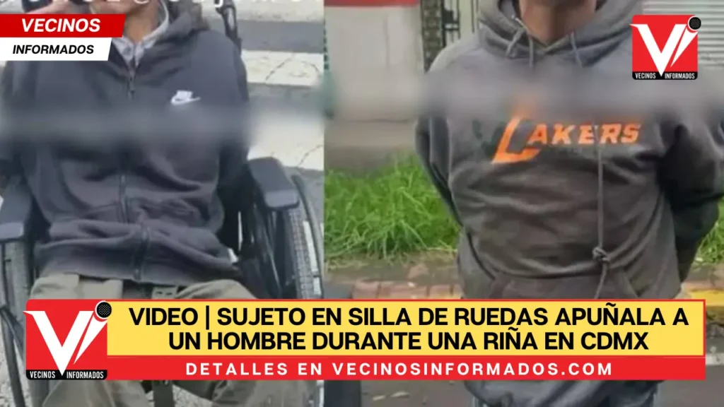 VIDEO | Sujeto en silla de ruedas apuñala a un hombre durante una riña en CdMx