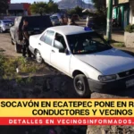 Socavón en Ecatepec pone en riesgo a conductores y vecinos