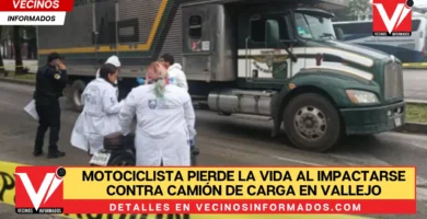 Motociclista pierde la vida al impactarse contra camión de carga en Vallejo