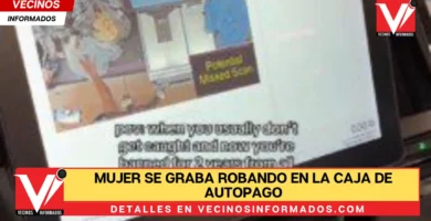 Mujer se graba robando en la caja de autopago