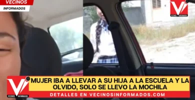 VIDEO Mujer iba a llevar a su hija a la escuela y la olvido, solo se llevo la mochila