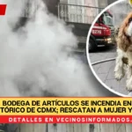 Bodega de artículos se incendia en Centro Histórico de CdMx; rescatan a mujer y su perrito | VIDEO