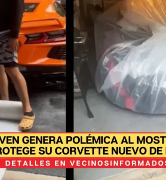 Joven genera polémica al mostrar cómo protege su Corvette nuevo de huracán ‘Milton