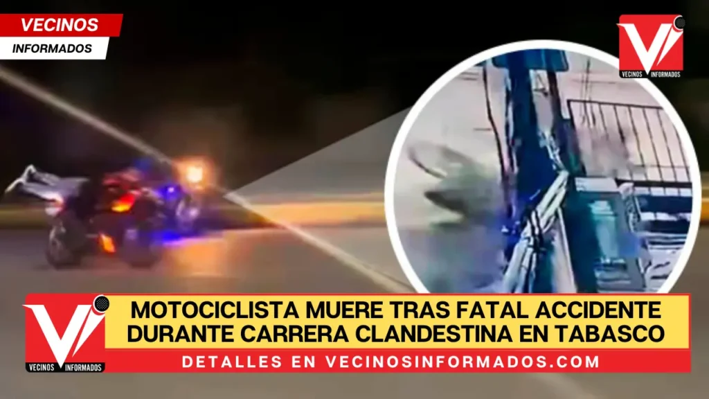 Motociclista muere tras fatal accidente durante carrera clandestina