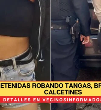 Jovenes se meten a tienda y las cachan robando tangas, brasieres, calcetines y blusas; así las detuvieron en CdMx