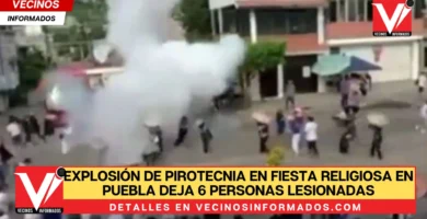 Explosión de pirotecnia en fiesta religiosa en Puebla deja 6 personas lesionadas