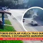 Autobús escolar vuelca tras quedarse sin frenos; 5 estudiantes murieron |VIDEO