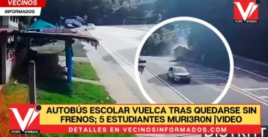 Autobús escolar vuelca tras quedarse sin frenos; 5 estudiantes murieron |VIDEO