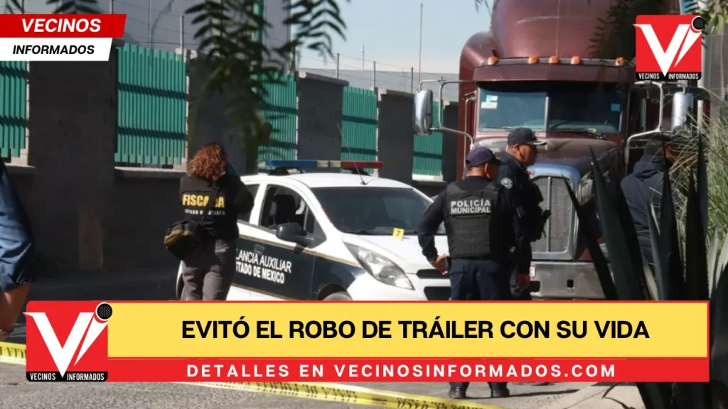 Evitó el robo de tráiler con su vida